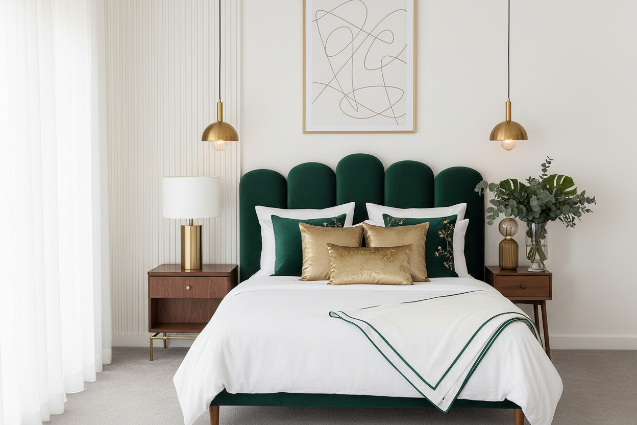 Elizabeth Headboard - Emerald Green