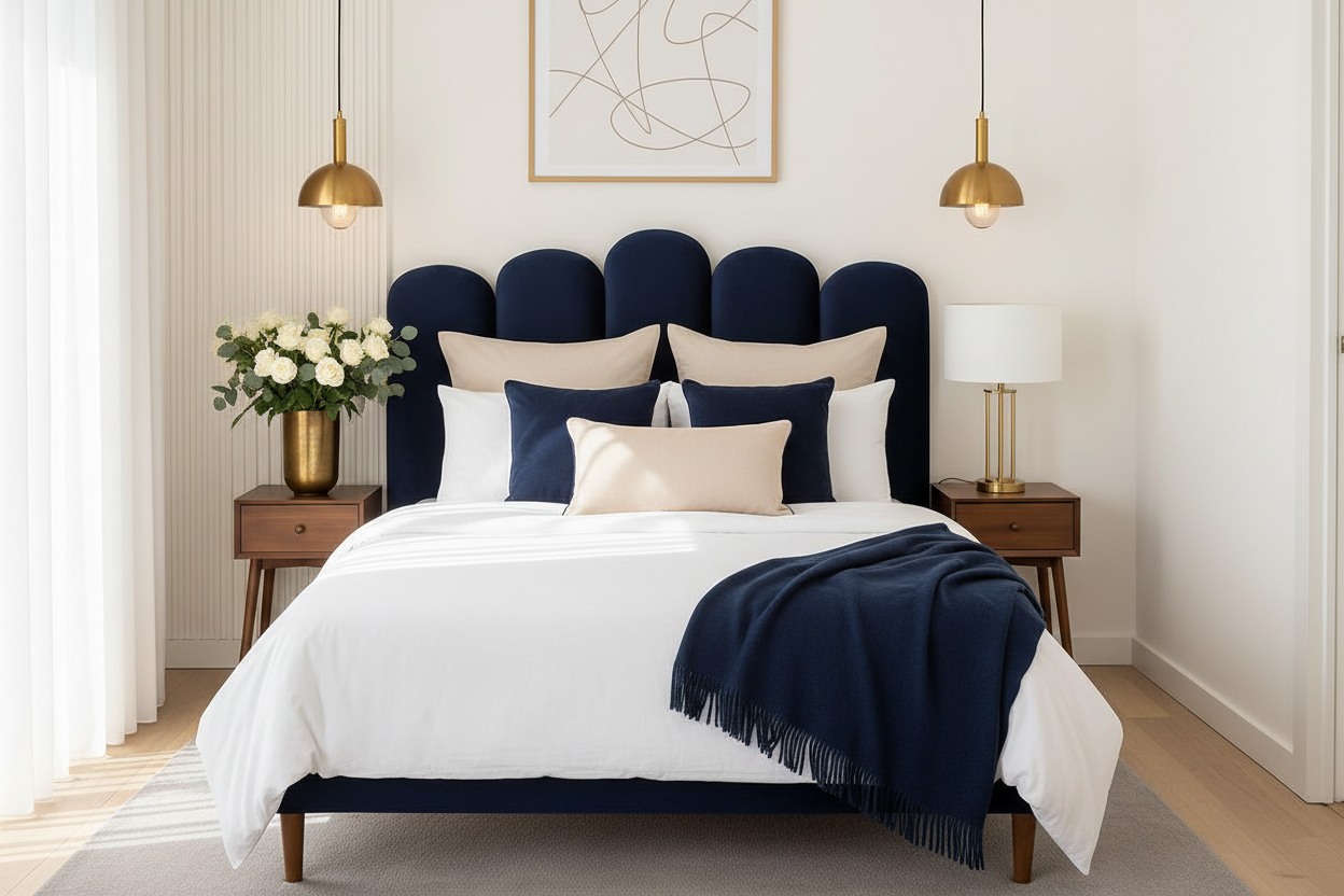 Elizabeth Headboard - Navy Blue