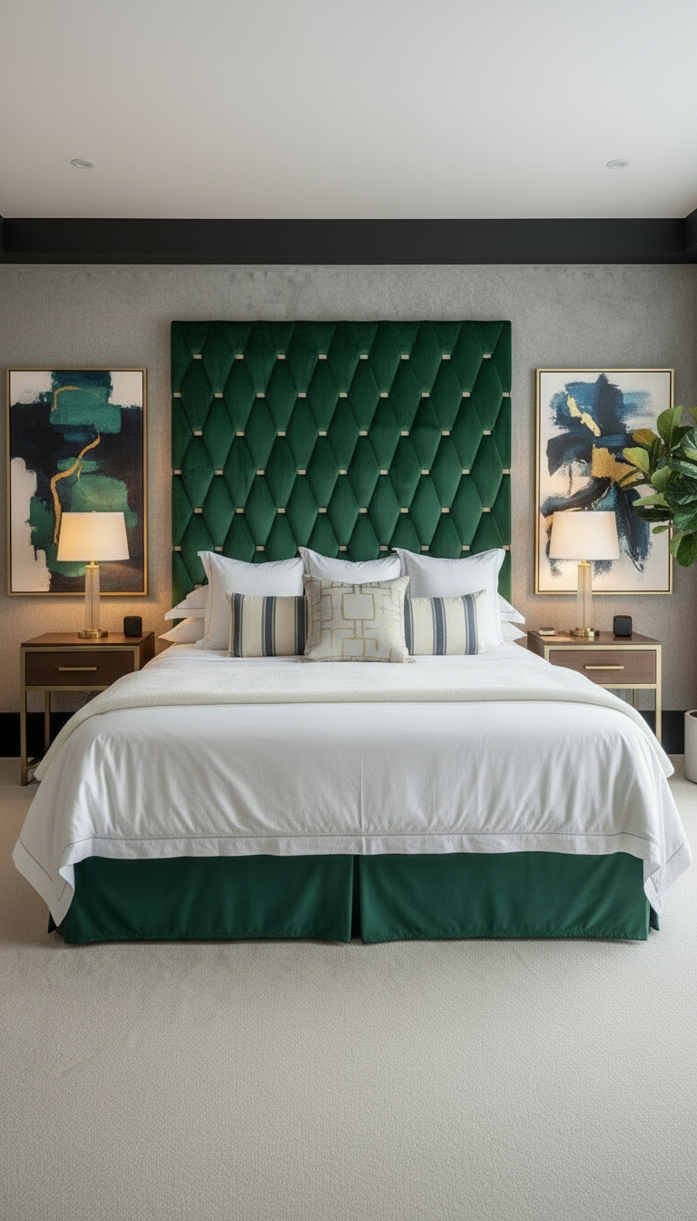 Emerald green bedroom