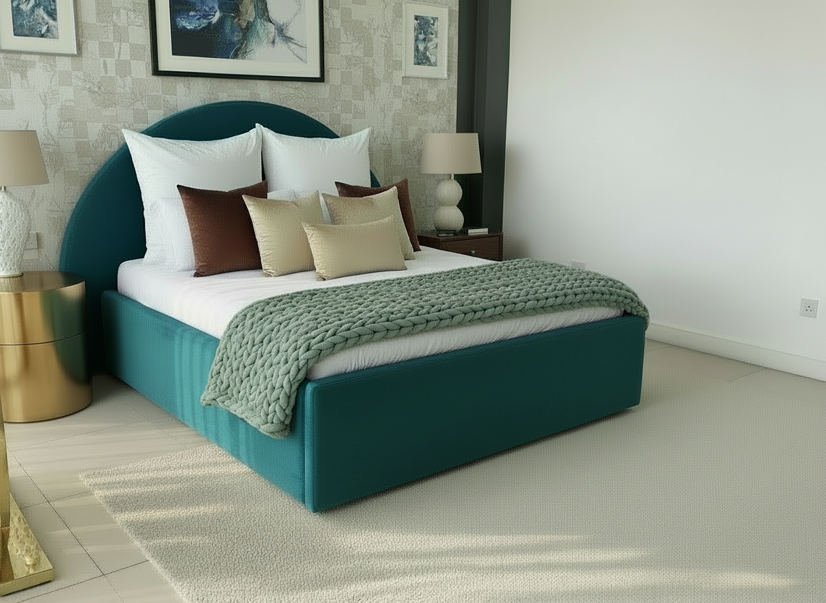 Emerald Green Moon Bed