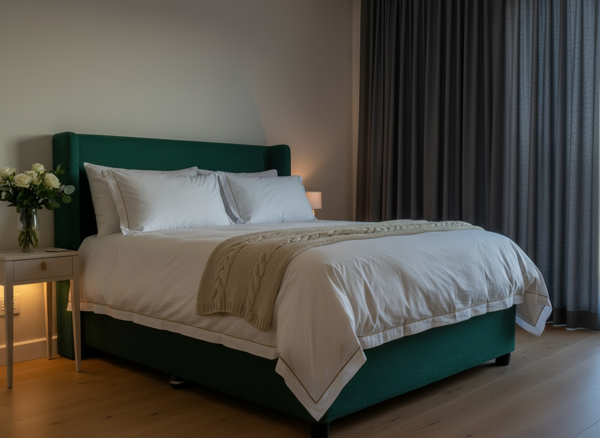 Emerald Green Wingback Headboard