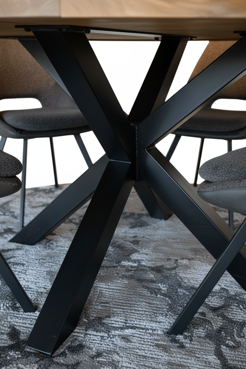 Evan Dining Table & Ava Dining Chairs Leg Frame Detail