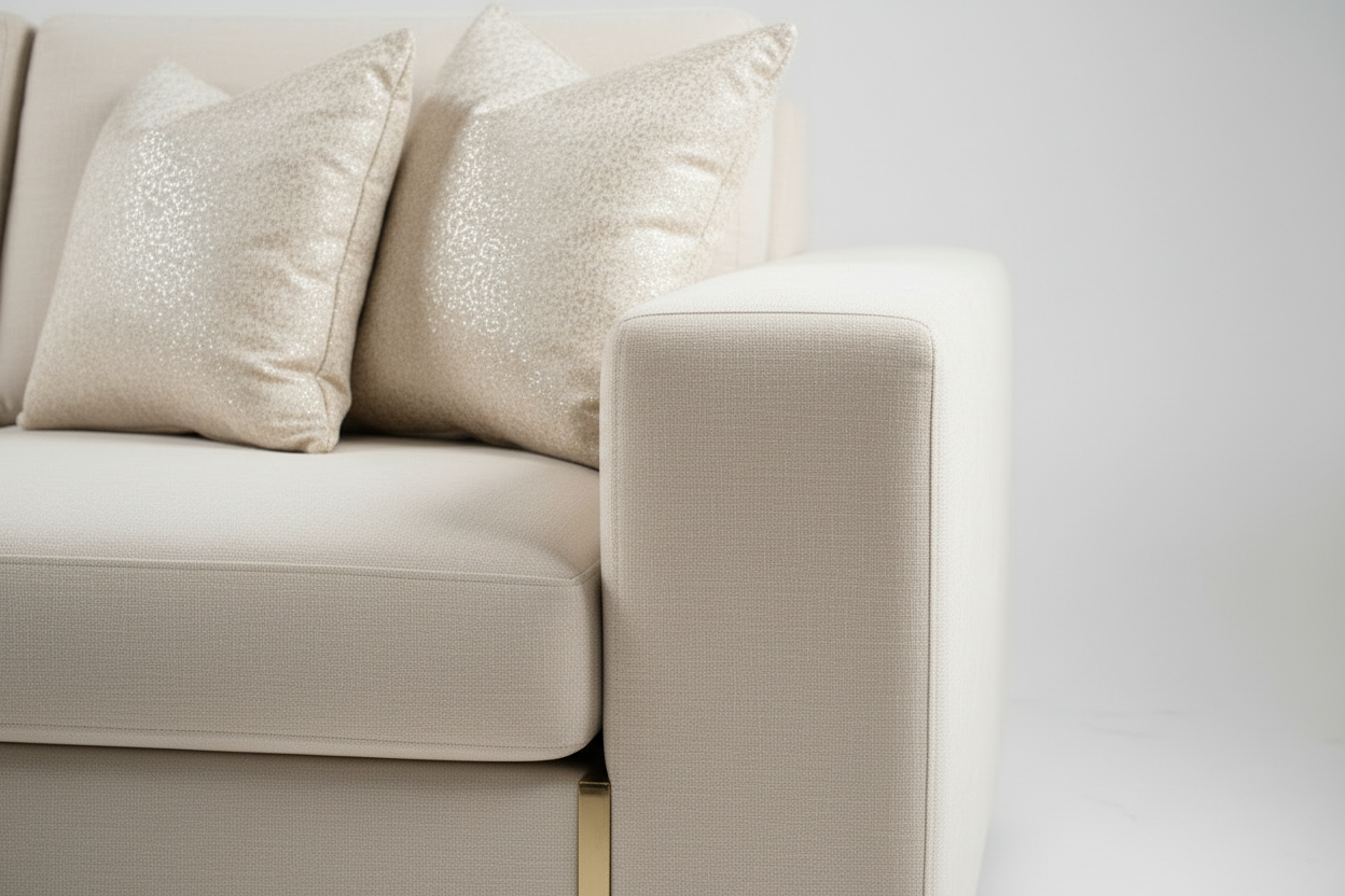 Fabric & Armrest Detail – Sectional Sofa