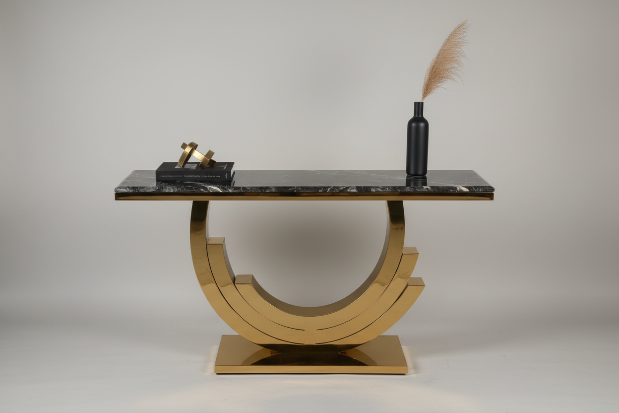 Front angle view of console