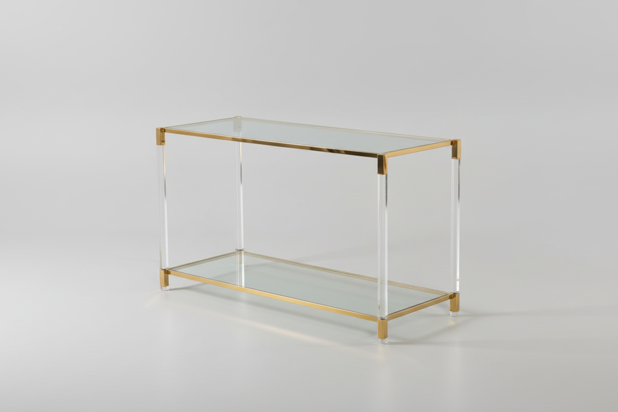 Front-Left Angle - Glass Console Table