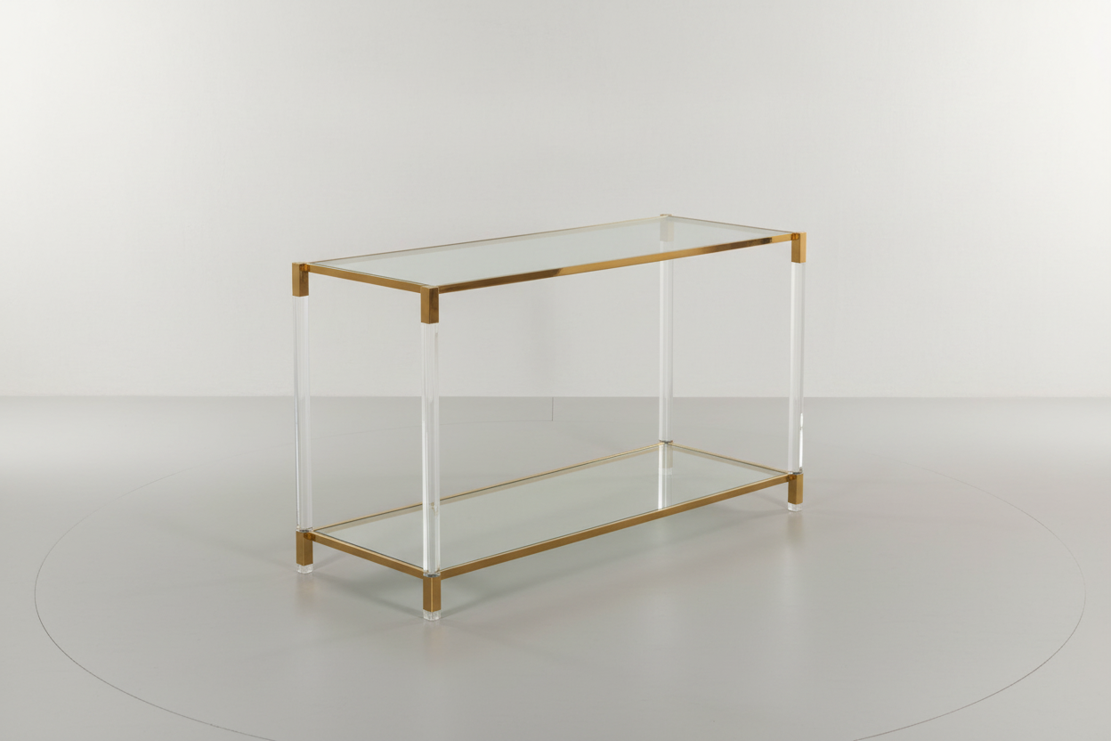 Front-Right Angle - Glass Console Table