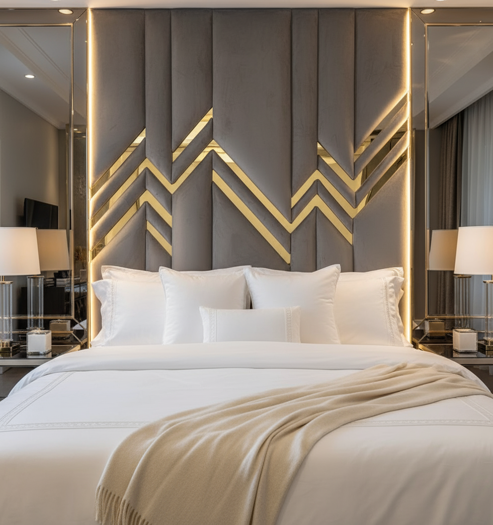 Front view of headboard