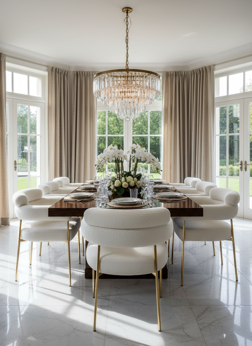 Gabriella Dining Chair Luxury Lifestyle with Armrests