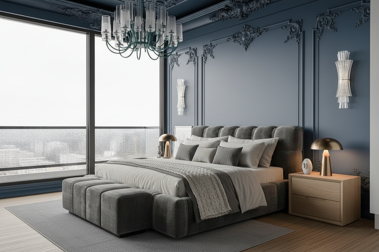 Gloria Bed Charcoal Grey Opposite Side