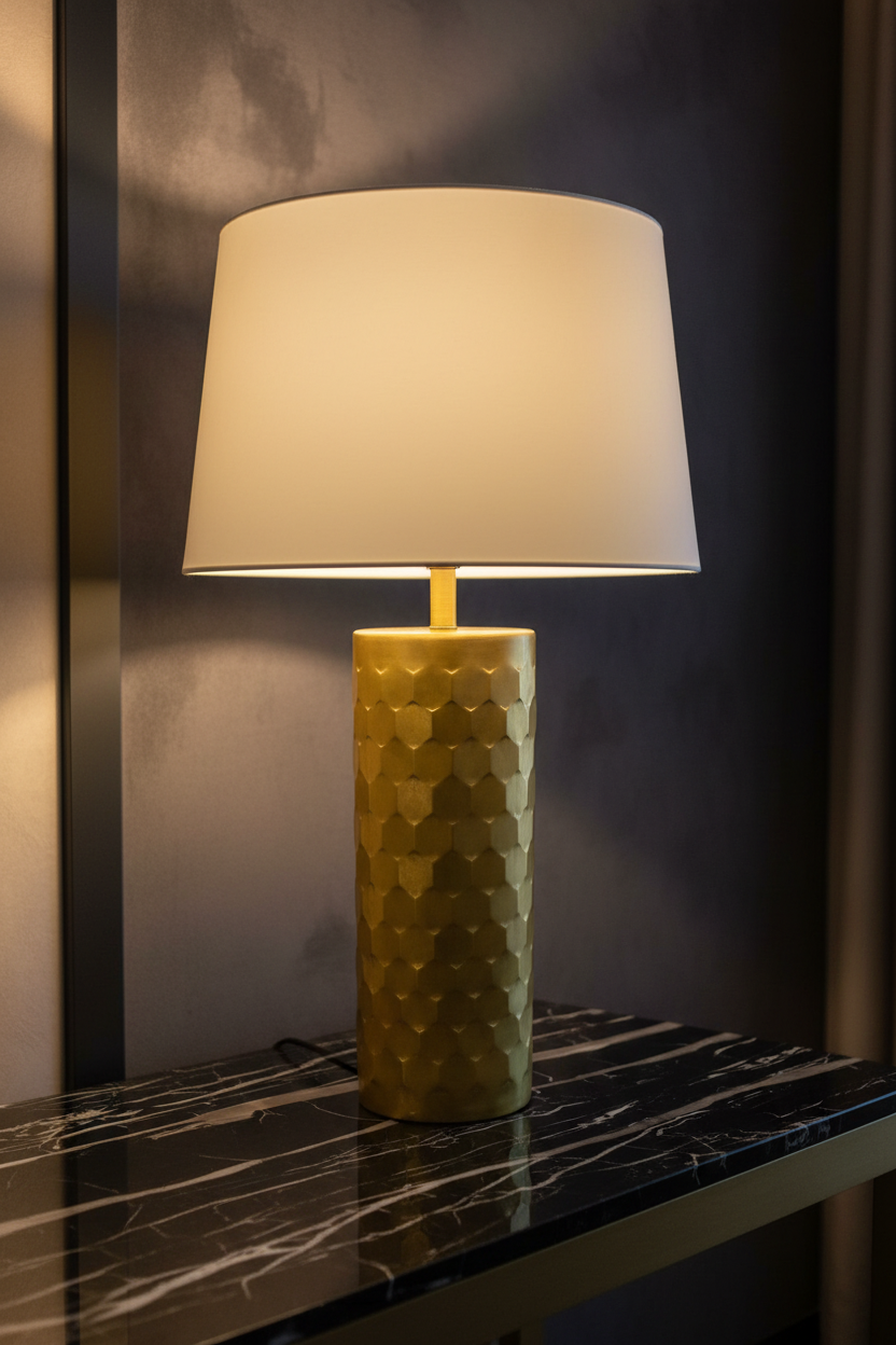 Gold Cylinder Lamp Clean