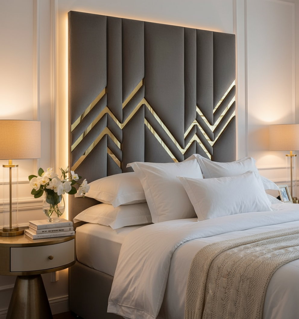 Half bed lifestyle image with headboard