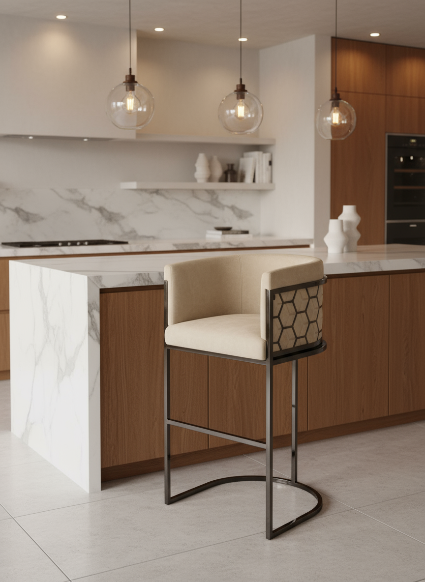 Cathy Bar Stool - Beige