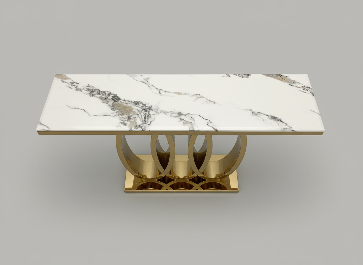 Olympus Console - Marble with Sculptural Base