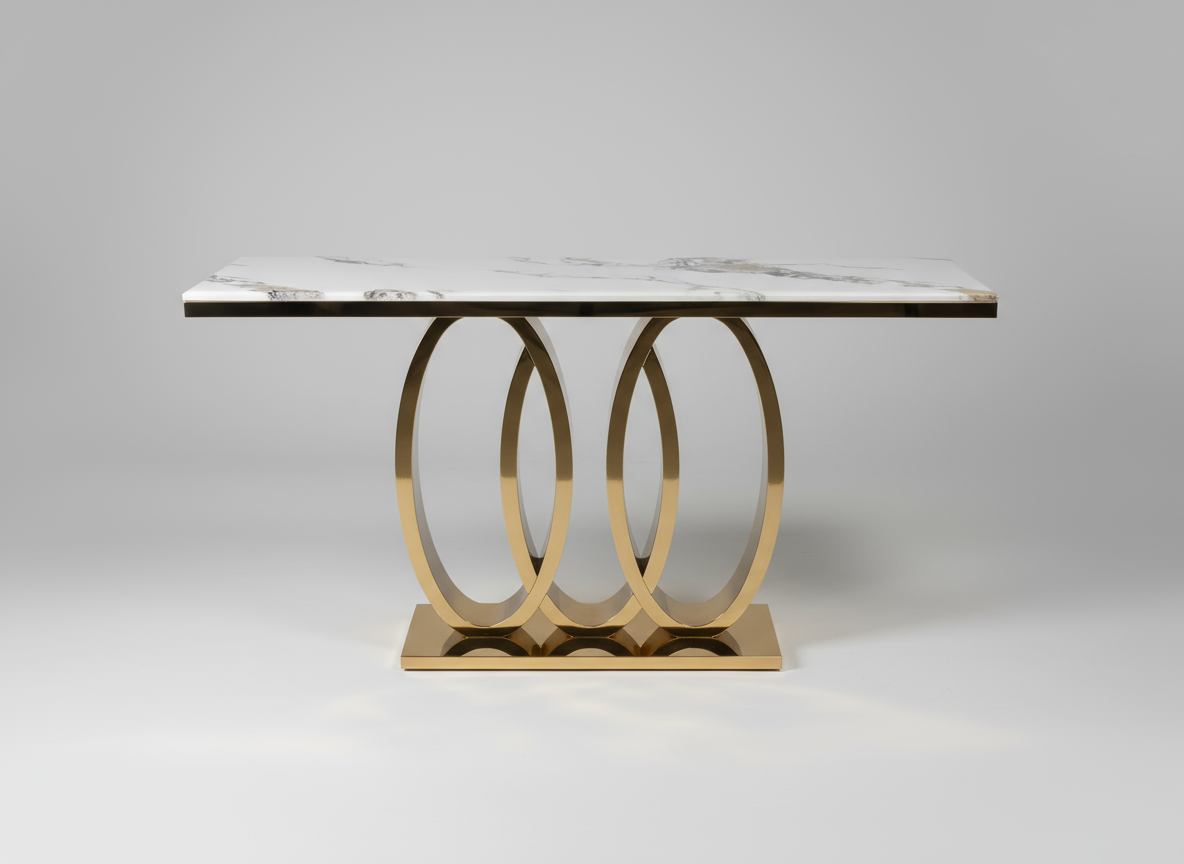 Olympus Console - Marble with Sculptural Base