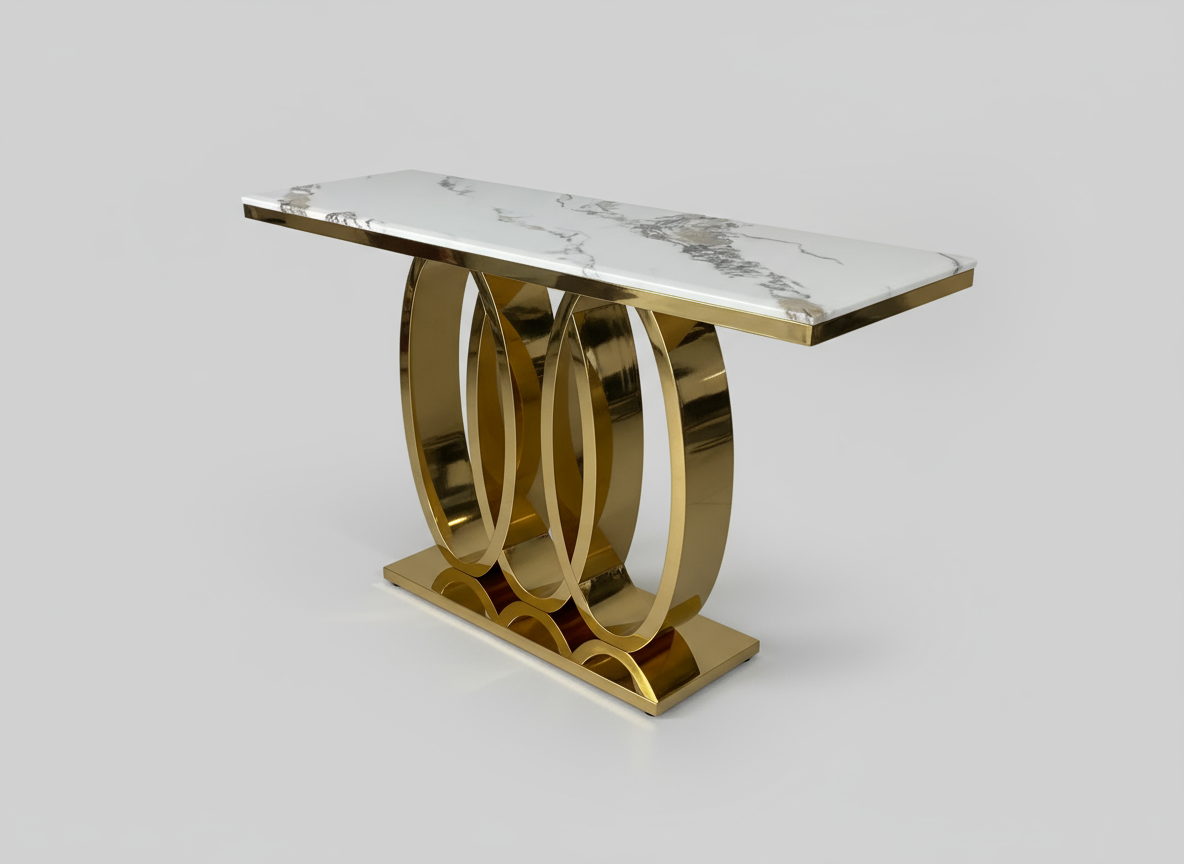 Olympus Console - Marble with Sculptural Base