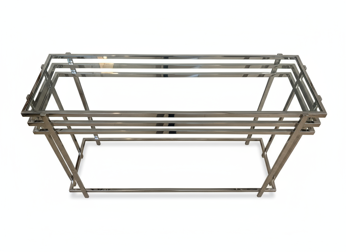 Charlotte Glass Console  - Modern Metallic Finish