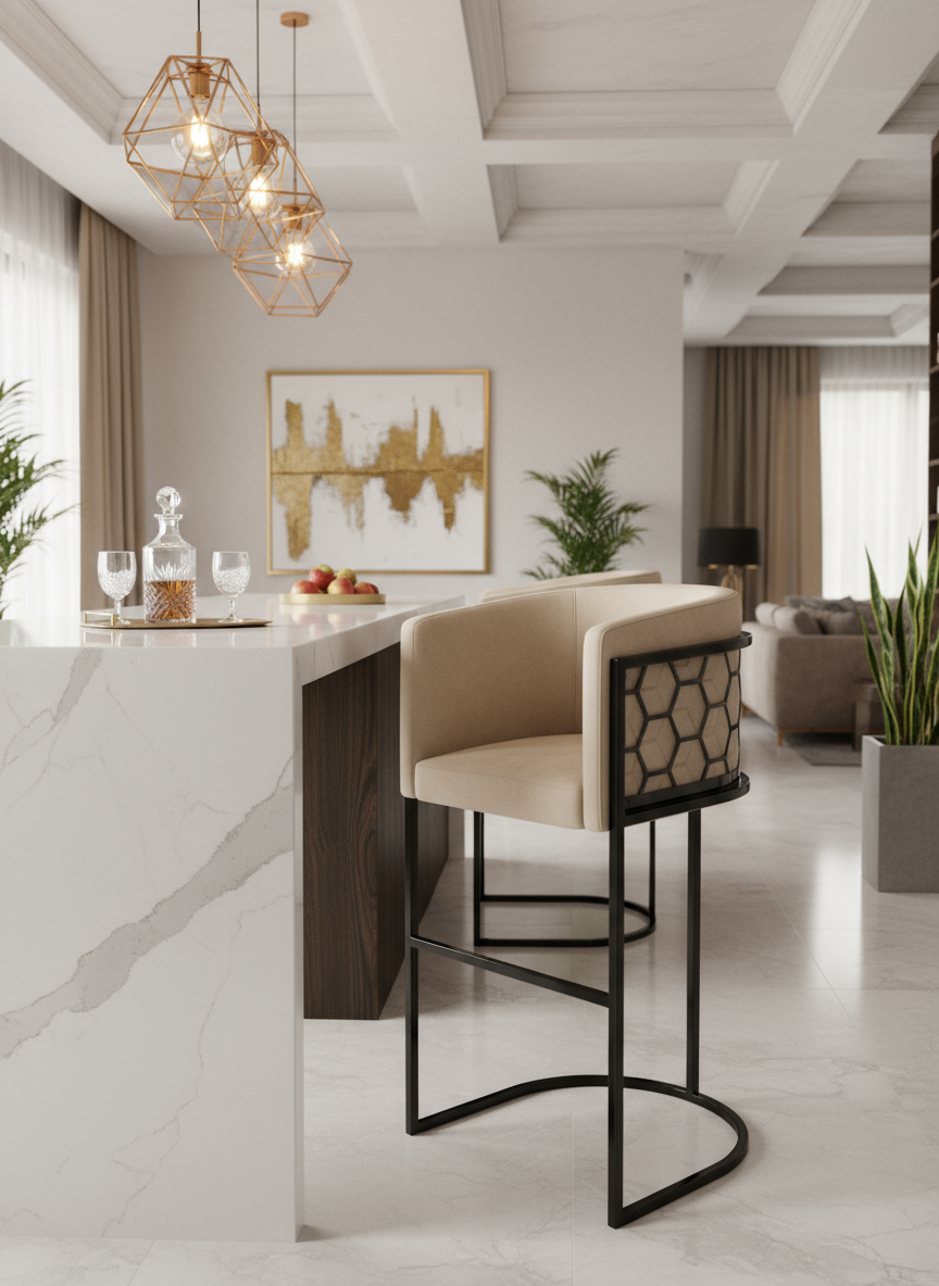 Cathy Bar Stool - Beige