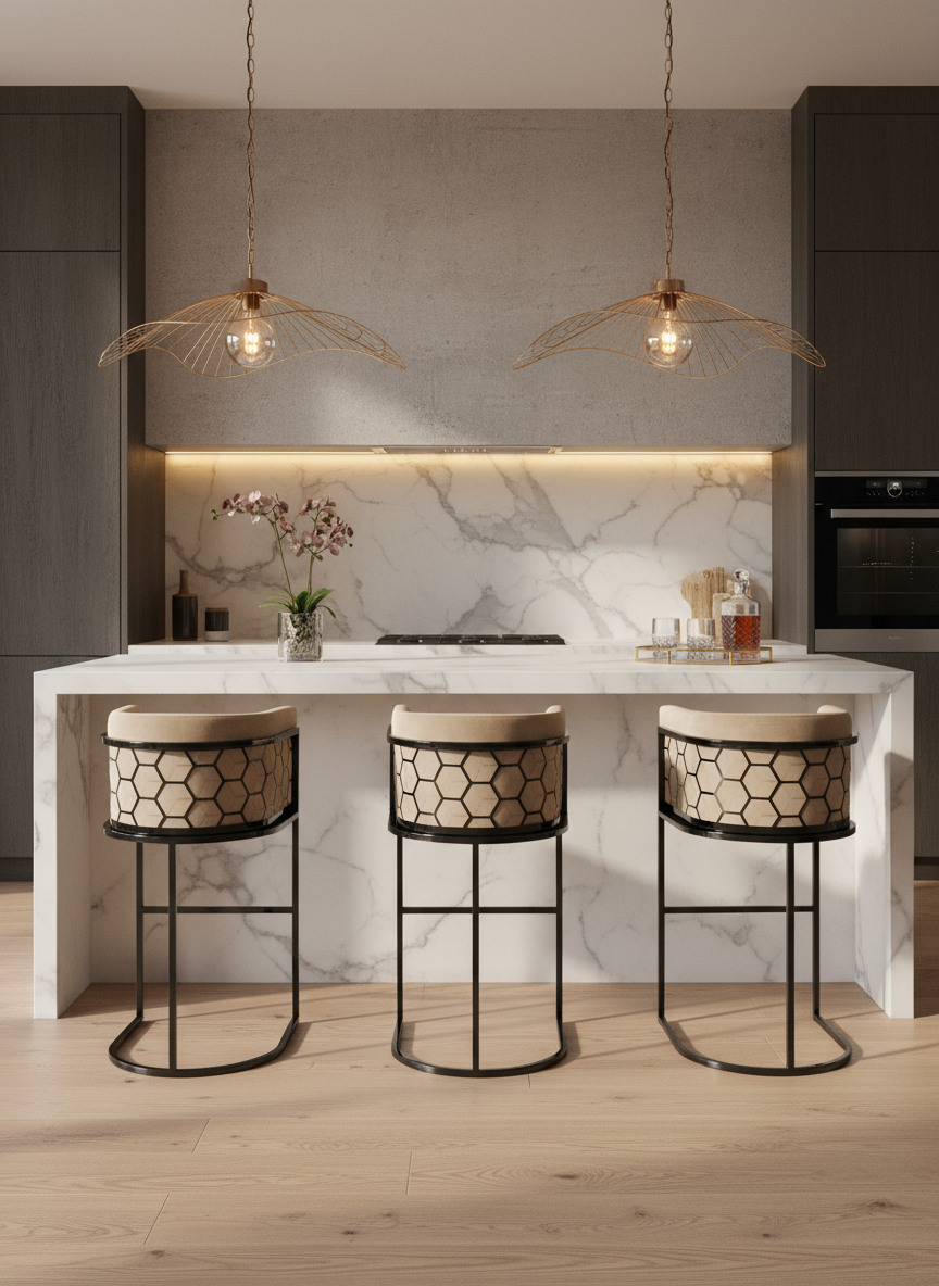 Cathy Bar Stool - Beige
