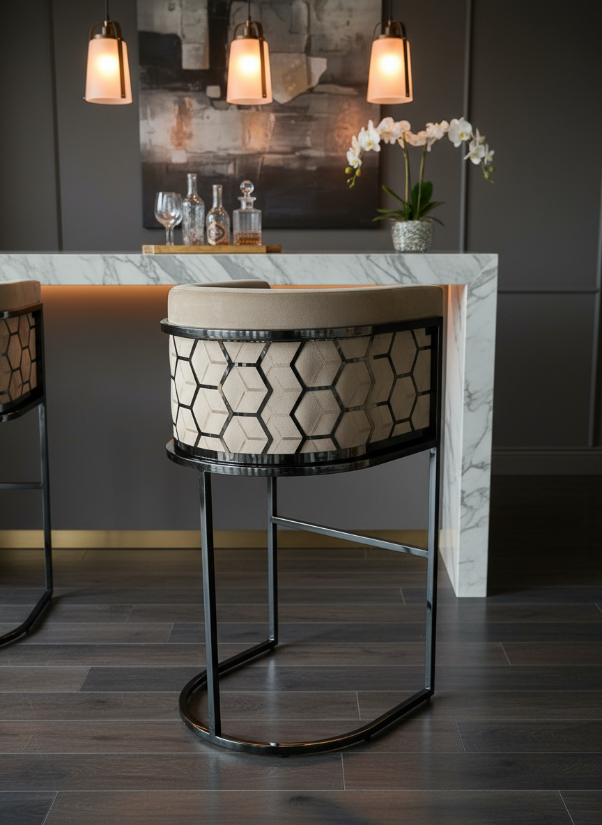 Cathy Bar Stool - Beige
