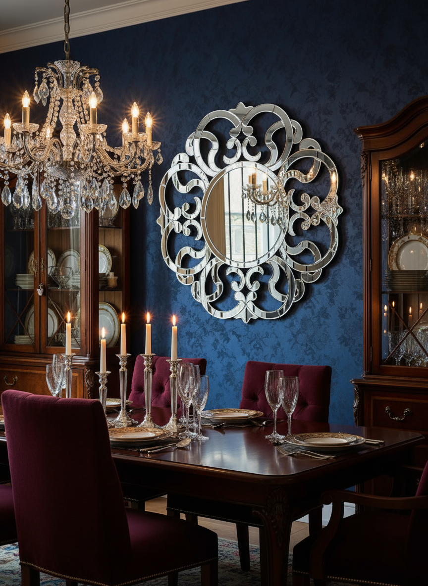 Venetian Mirror in Dining Room