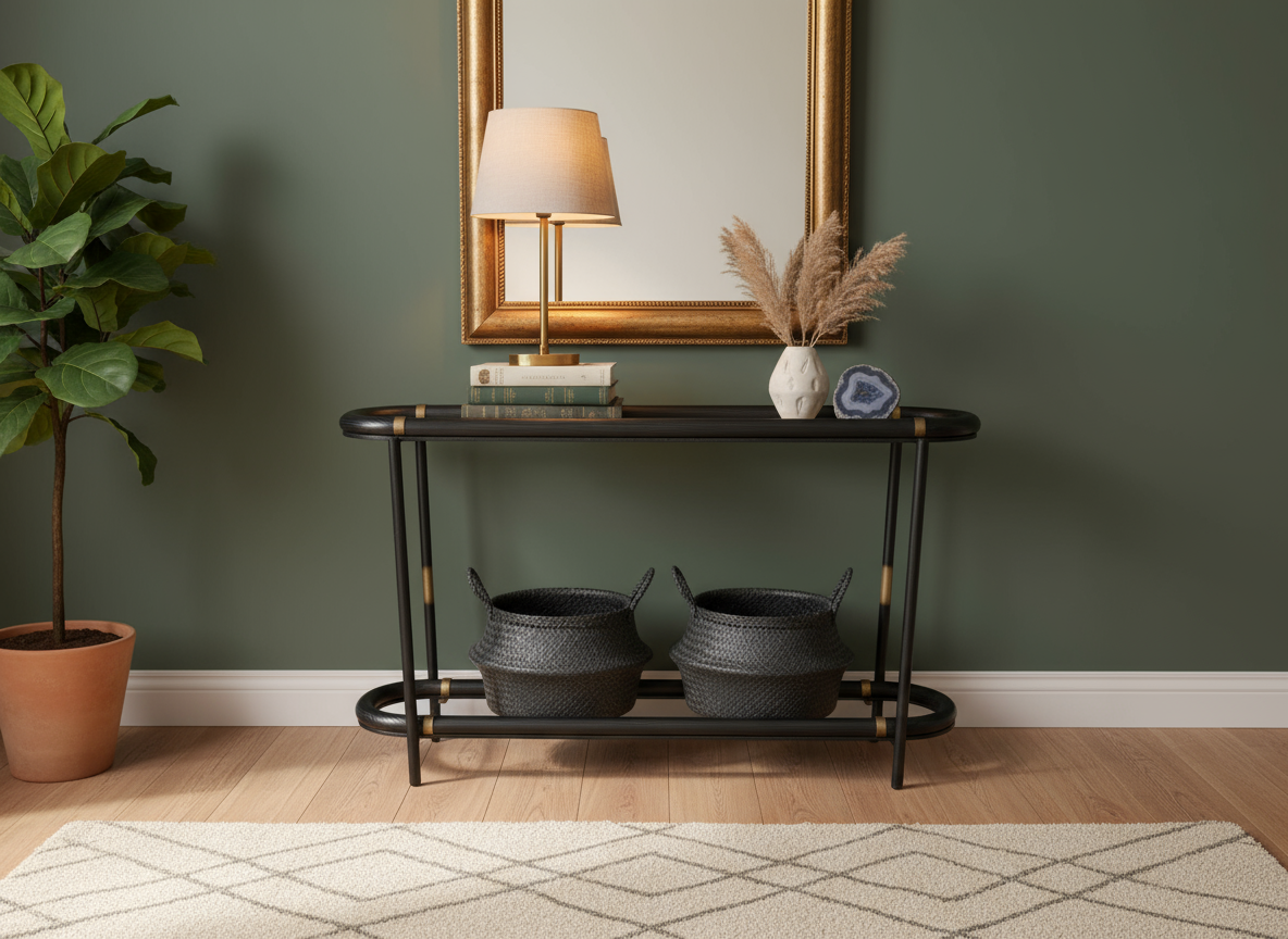 Darcy Console Table - Modern Glass Top