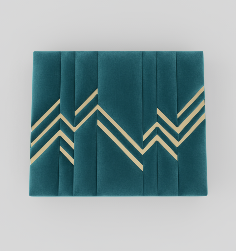 Everest Headboard Top View - Turquoise