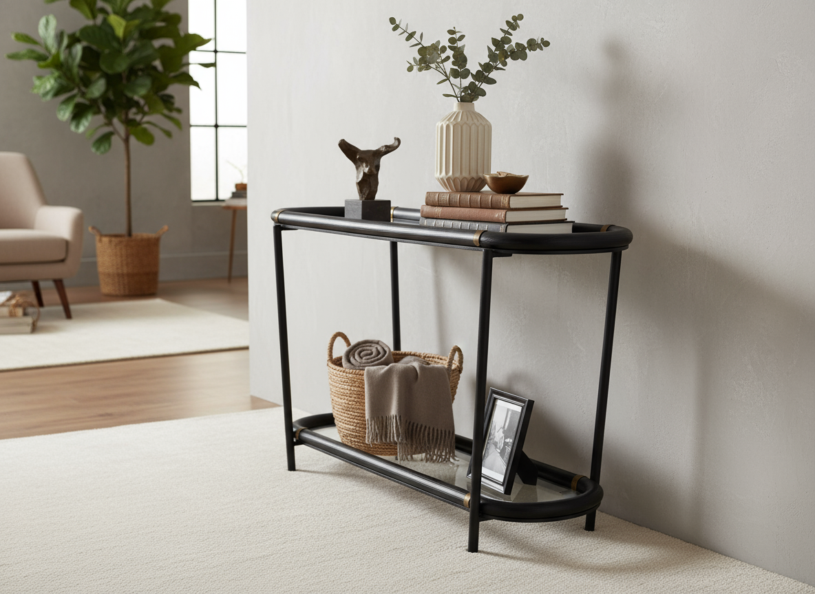 Darcy Console Table - Modern Glass Top