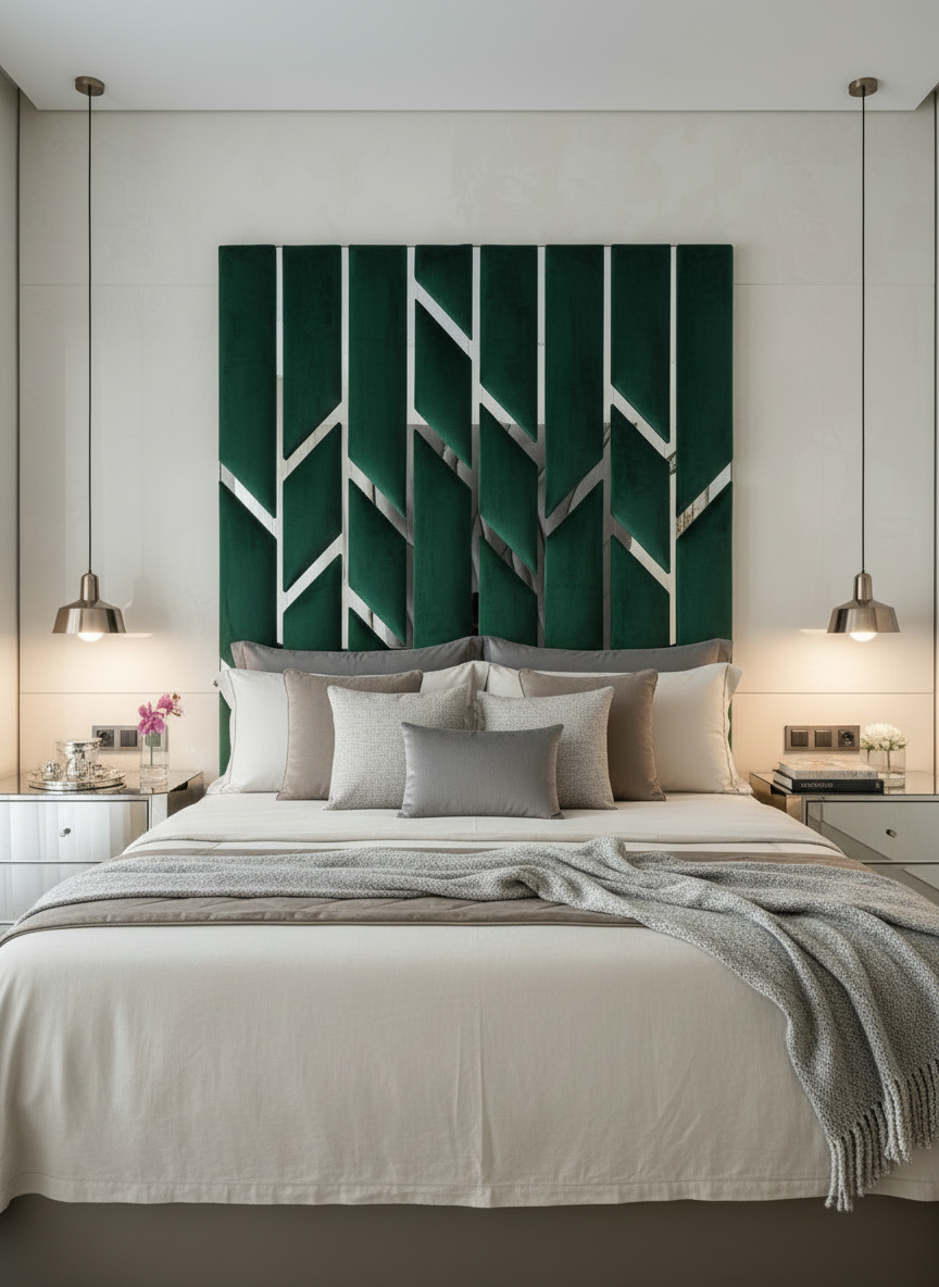 Angelo Headboard - Emerald Green