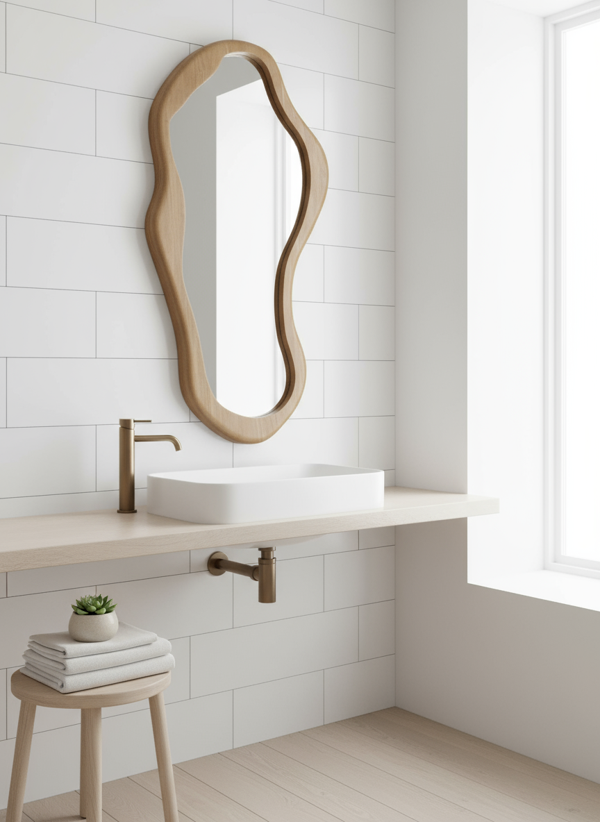 Mirror in Scandinavian Bathroom