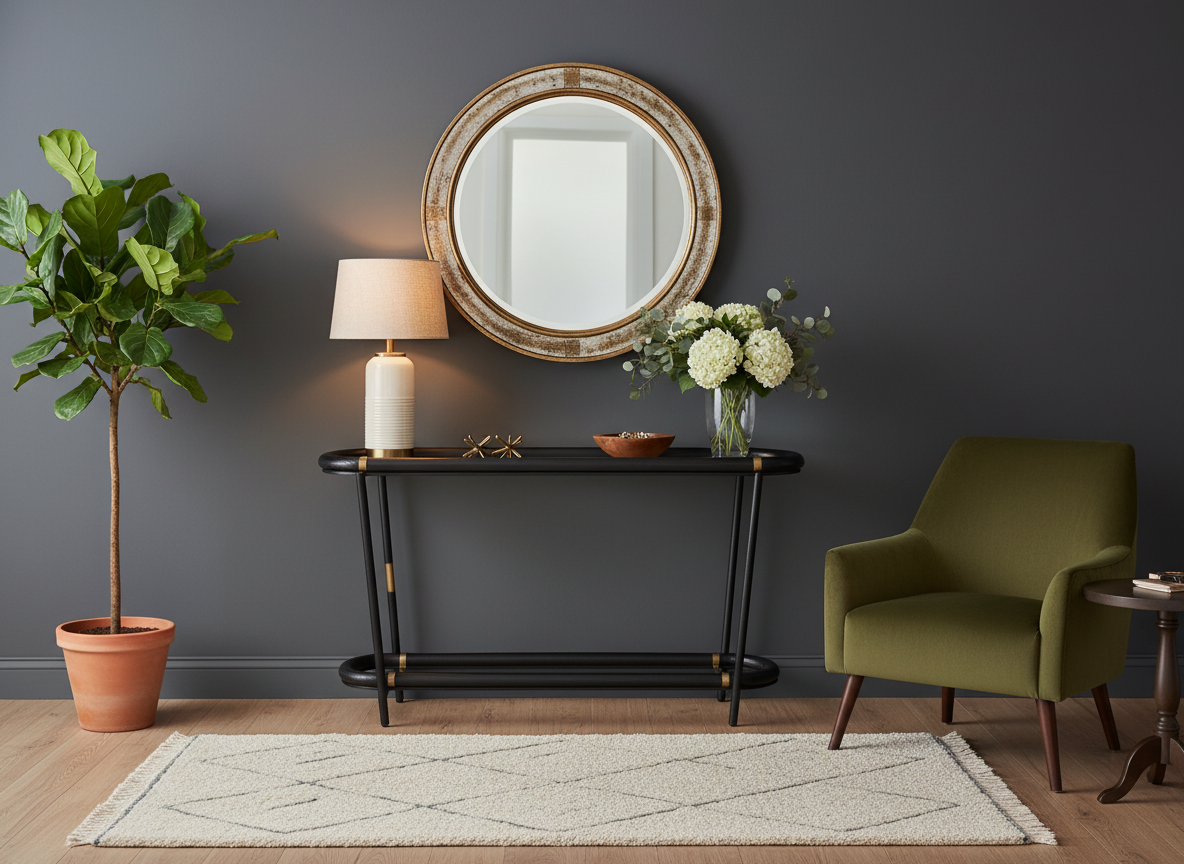 Darcy Console Table - Modern Glass Top