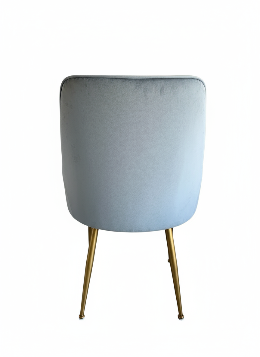 Luxury Grey Velvet Dining Chair with Gold Legs