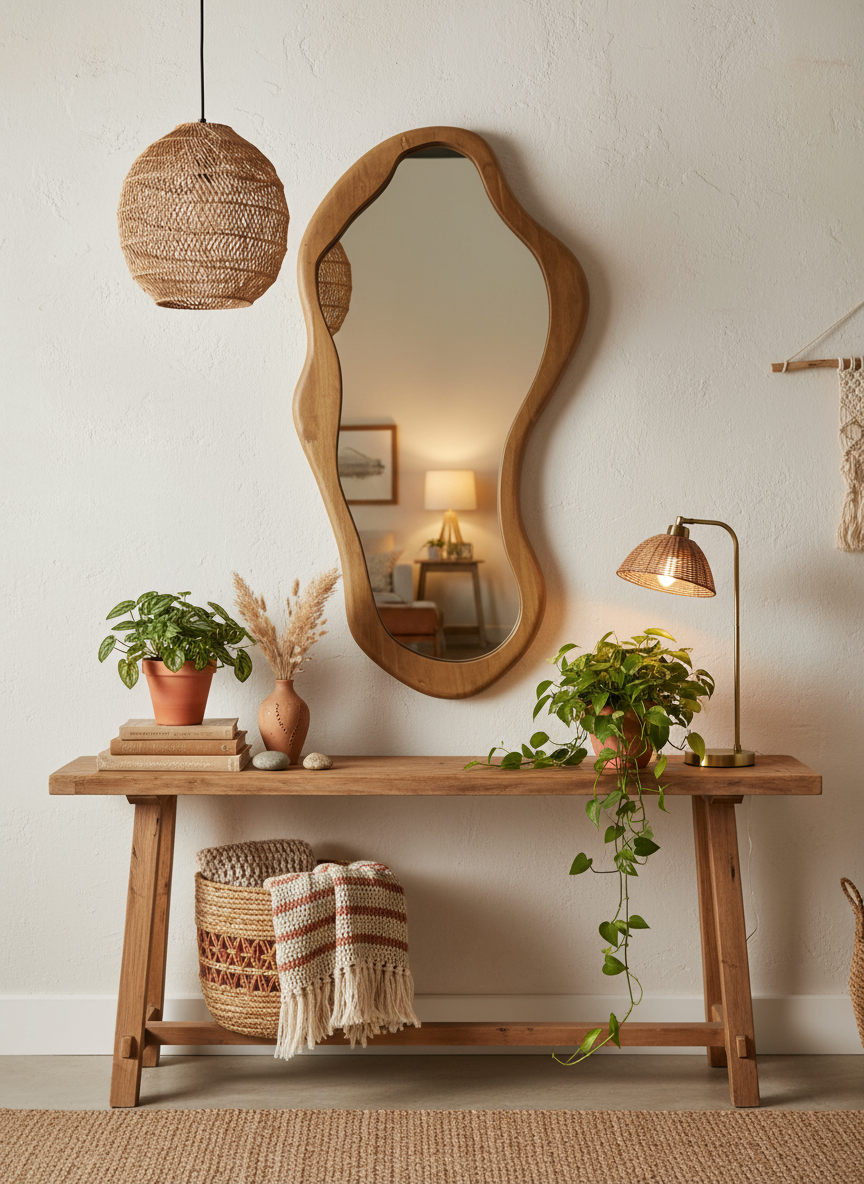 Mirror in Bohemian Entryway
