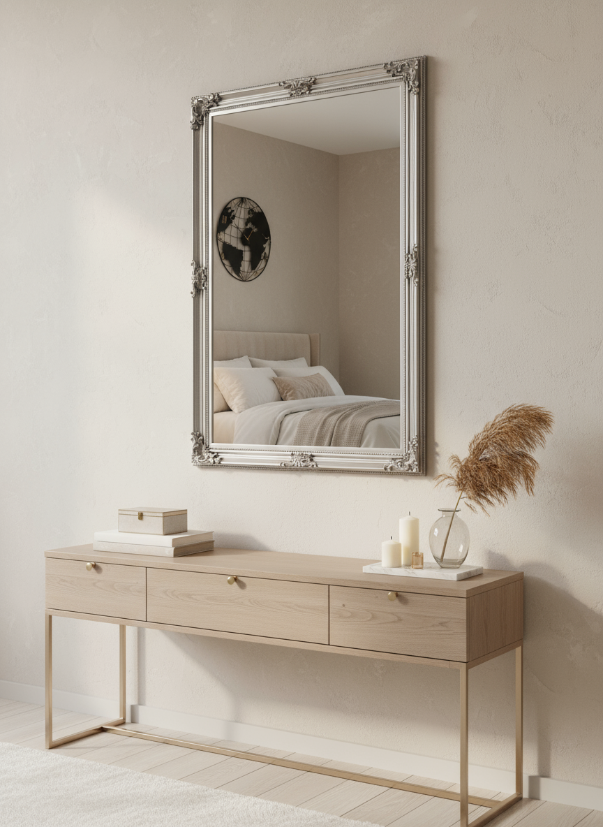 Silver Framed Mirror
