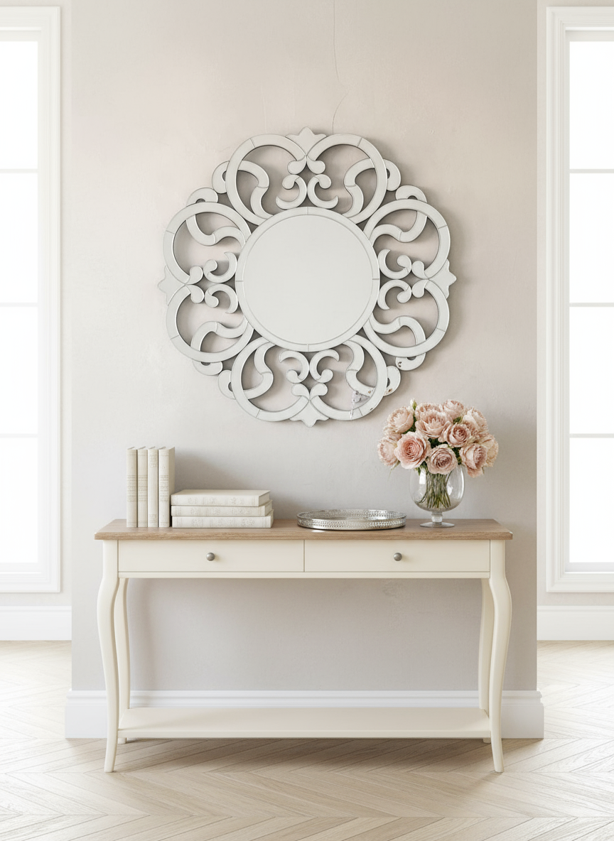 Venetian Mirror in French Entryway