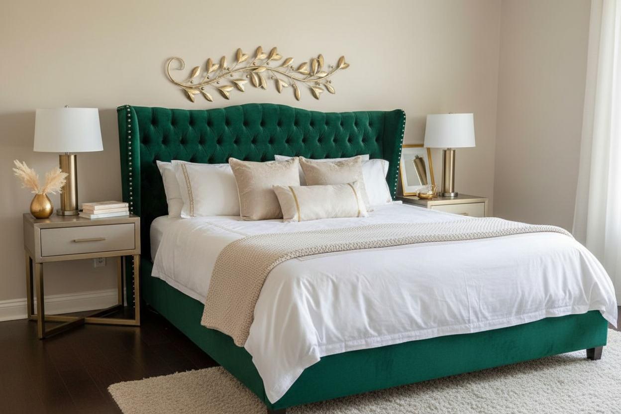 Jessica Bed in Emerald Green