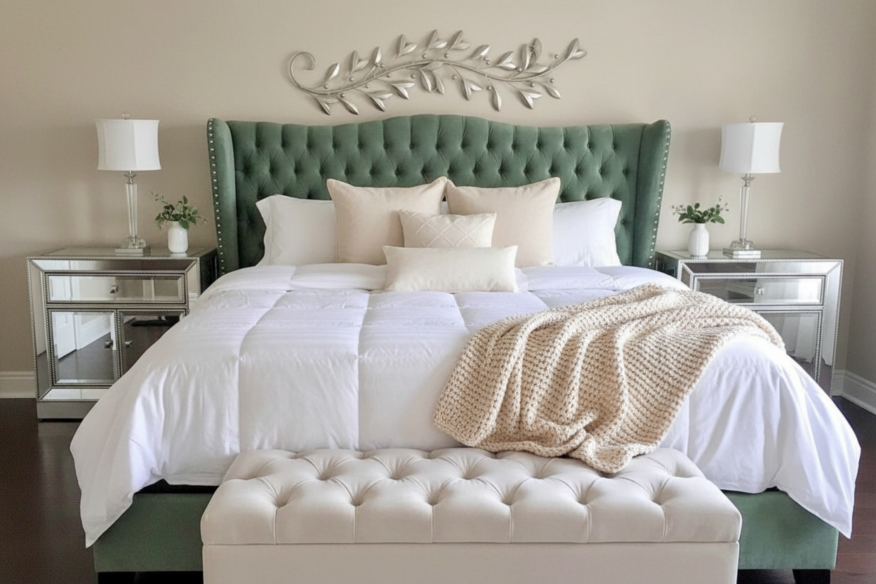 Jessica Bed in Sage Green