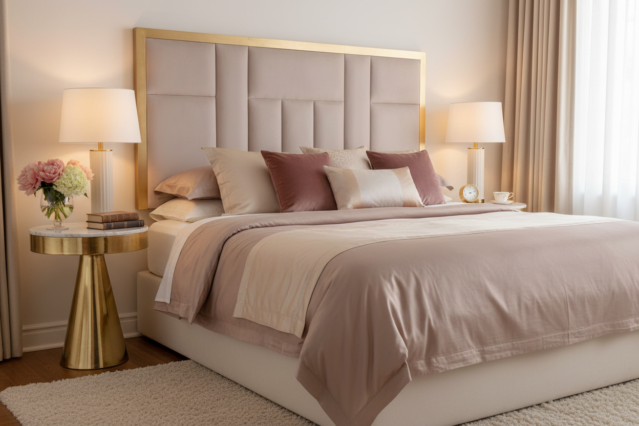 Kiyo Headboard Blush Pink Elegant Styling