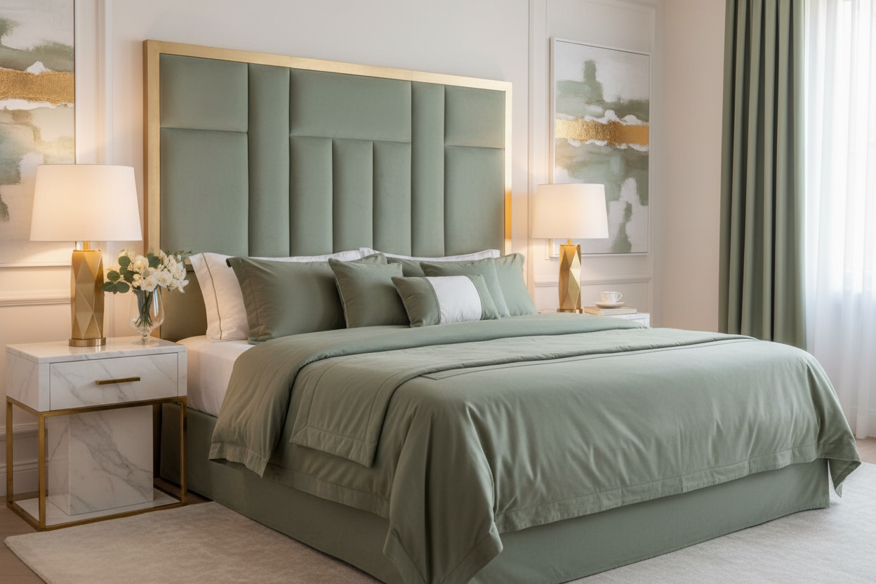 Kiyo Headboard Sage Green Matching
