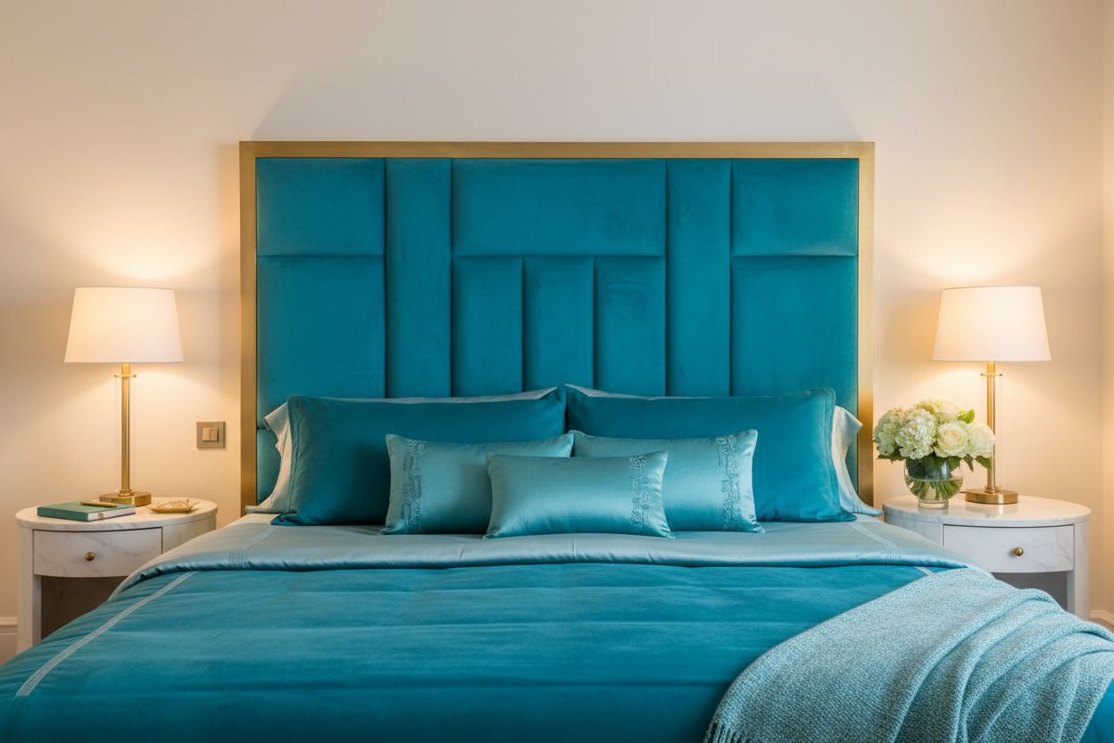 Kiyo Headboard Turquoise Complementary
