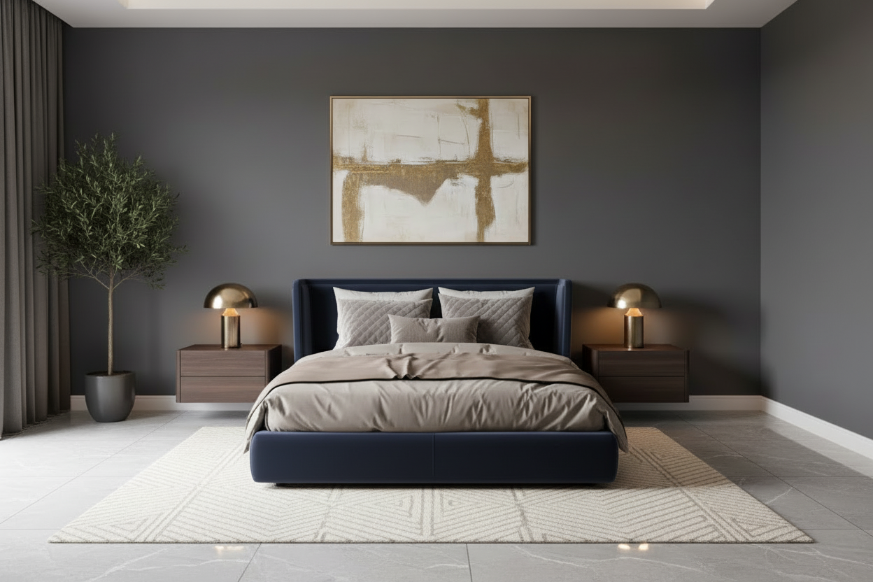 Lexus Bed Set - Navy Blue