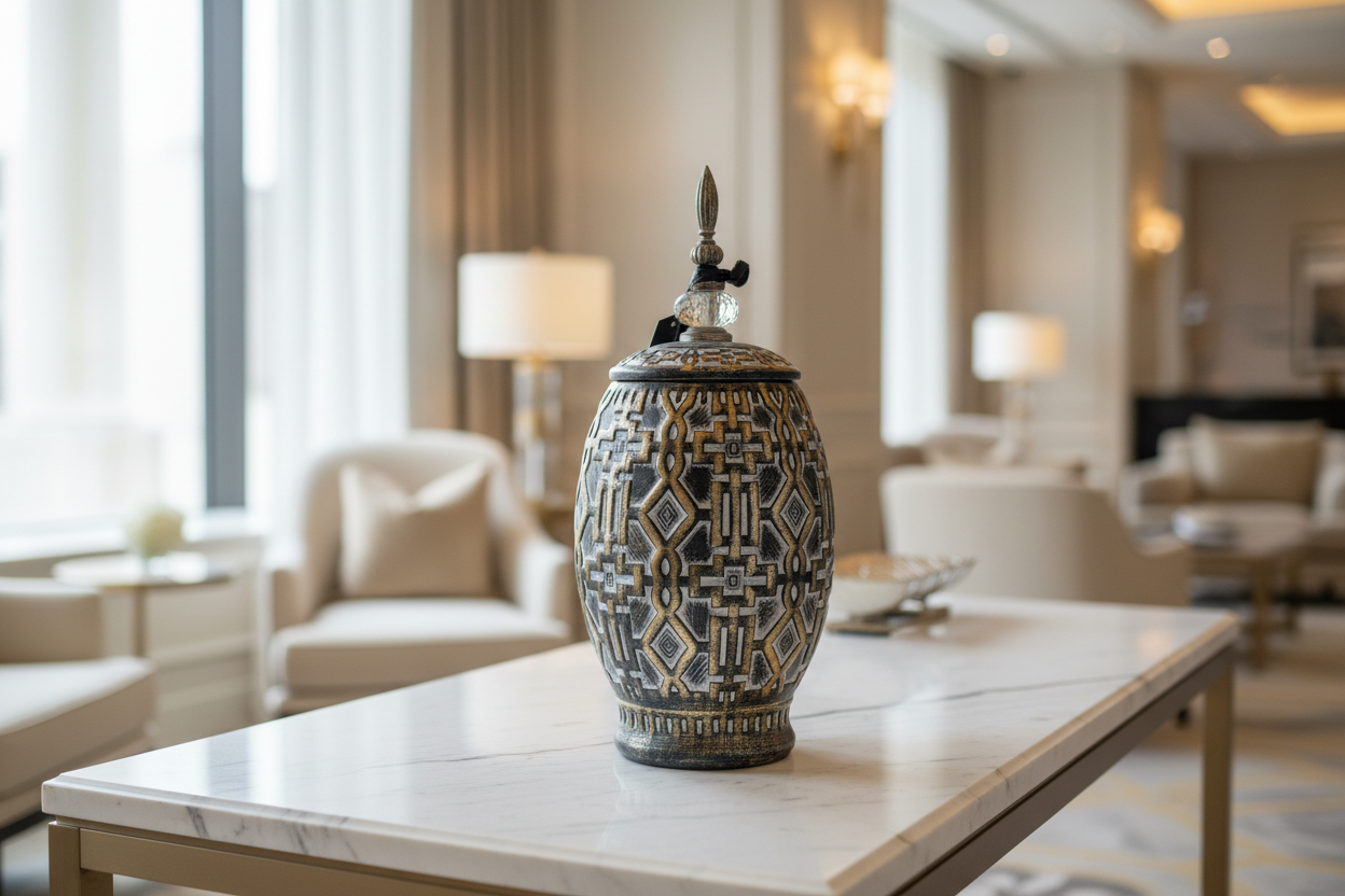 Lifestyle image of Art Deco decorative jar