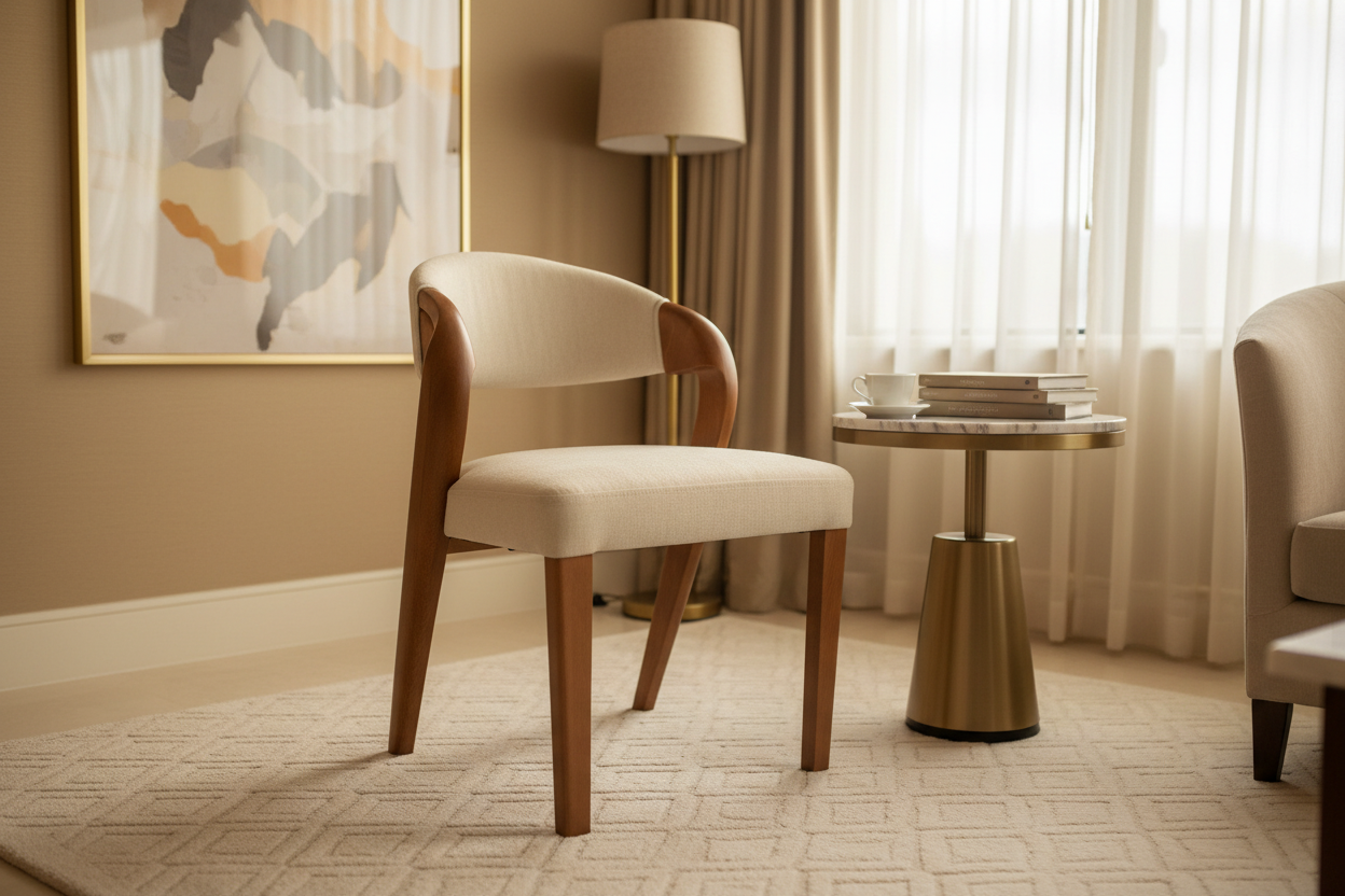 Lifestyle image of cream occasional chair