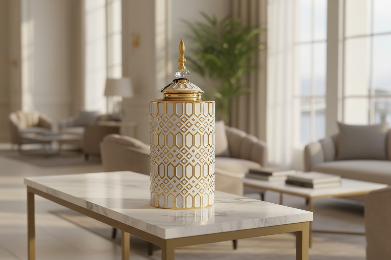 Lifestyle image of decorative jar