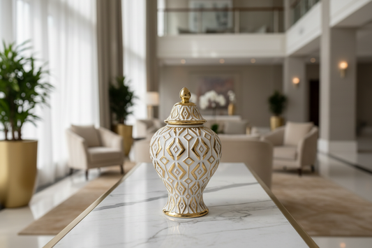 Lifestyle image of decorative jar