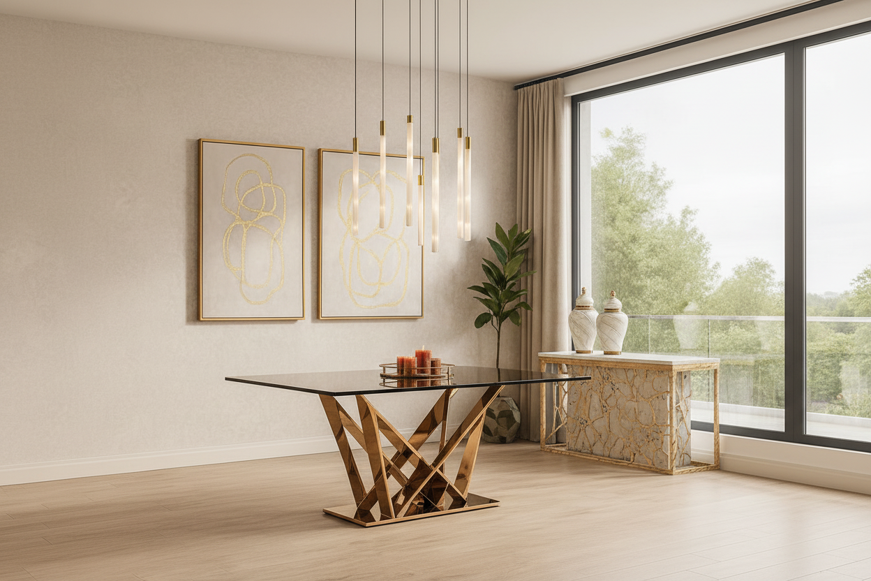 Lifestyle image of dining table without chairs