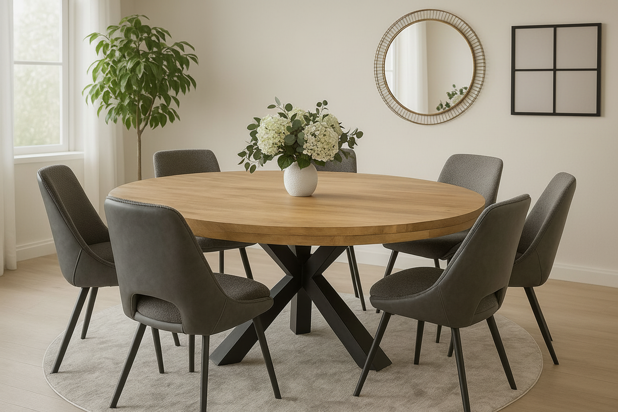Lifestyle image of round dining table set