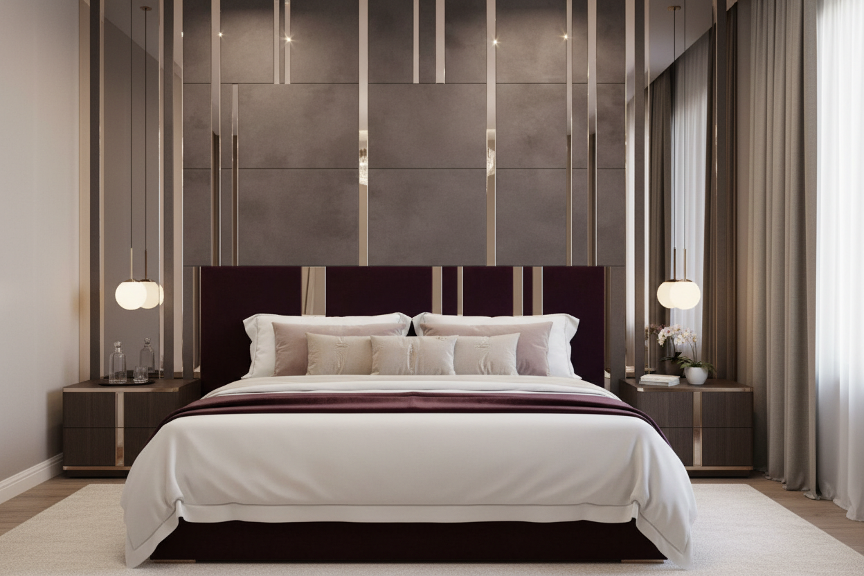 Lisbon Headboard - Burgundy