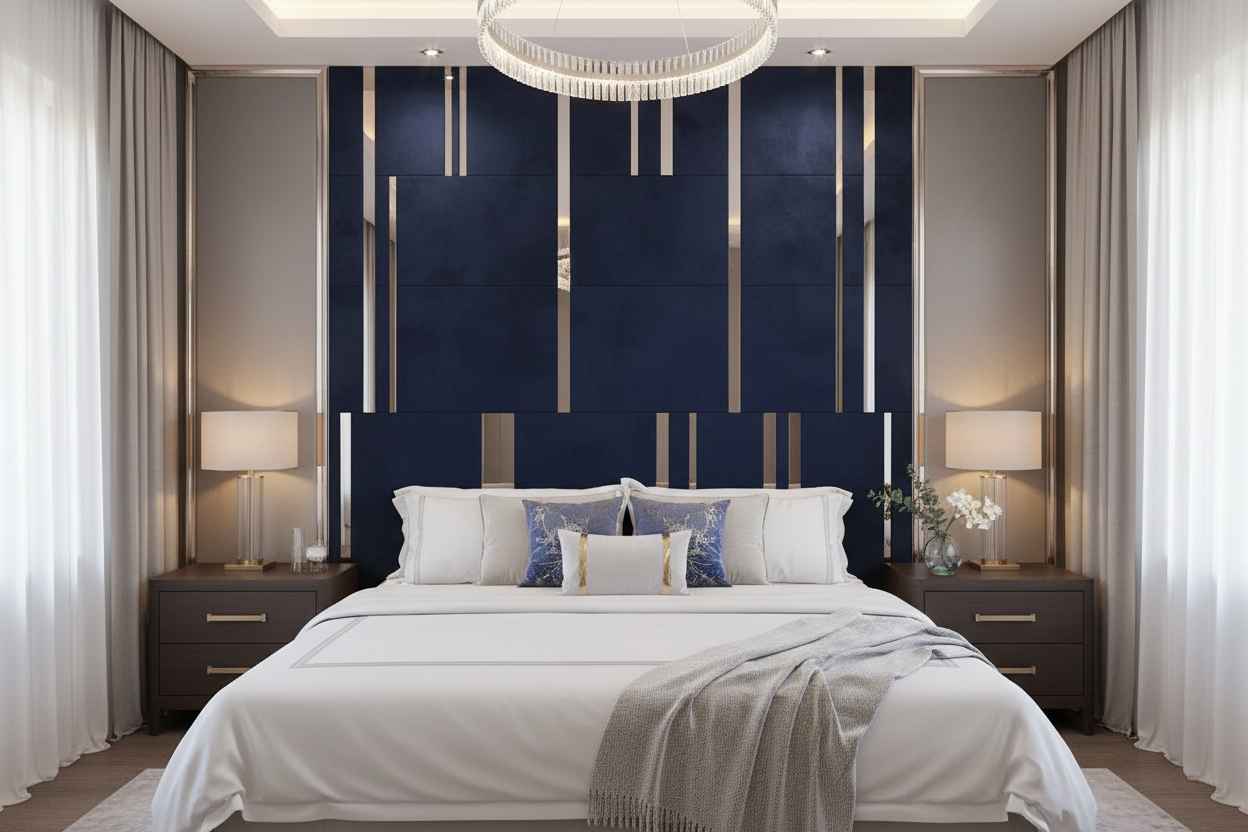 Lisbon Headboard - Navy Blue