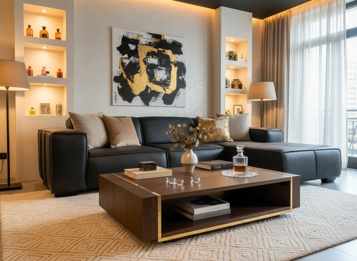 Luxury Living Room with Lounge Set