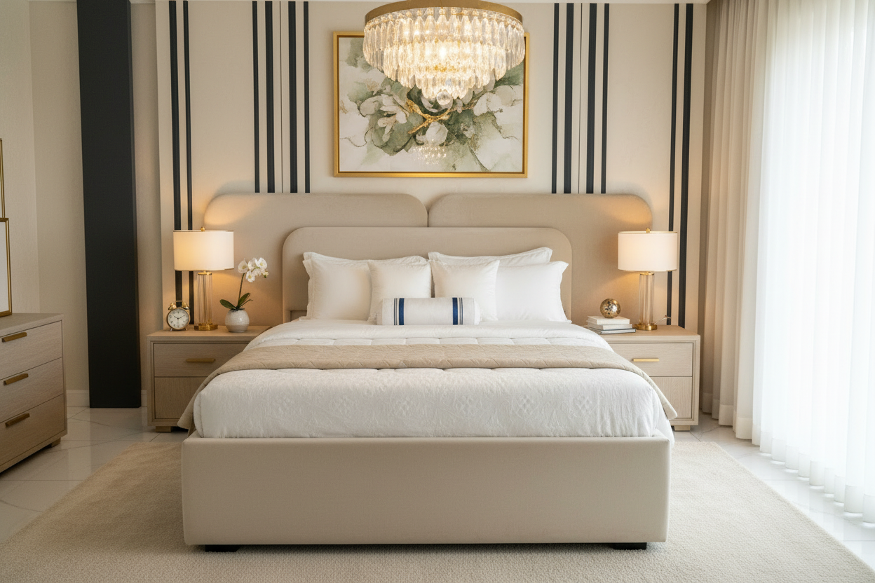 Lydia Bed - Cream Beige